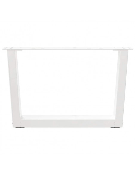 Gambe per Tavolo Pranzo a V 2 pz Bianco 50x(30-31,3)cm Acciaio