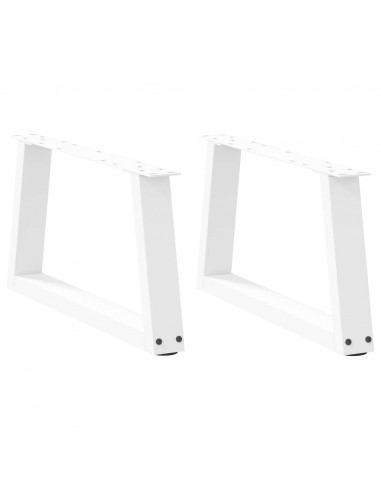 Gambe per Tavolo Pranzo a V 2 pz Bianco 50x(30-31,3)cm Acciaio