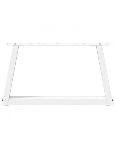Gambe per Tavolo Pranzo a V 2 pz Bianco 50x(30-31,3)cm Acciaio