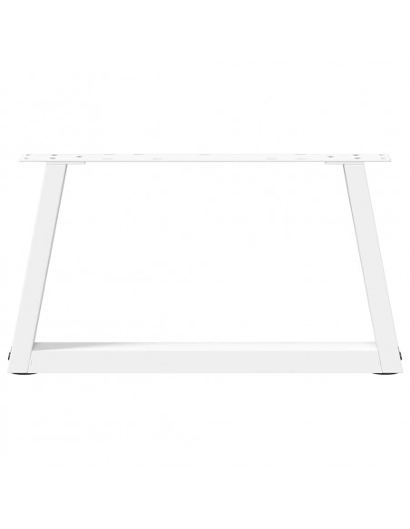 Gambe per Tavolo Pranzo a V 2 pz Bianco 50x(30-31,3)cm Acciaio