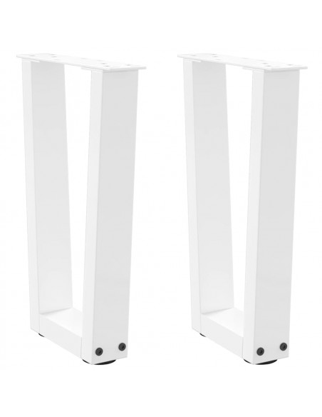 Gambe per Tavolo Pranzo a V 2 pz Bianco 38x(42-43,3)cm Acciaio
