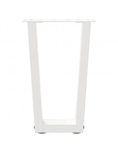 Gambe per Tavolo Pranzo a V 2 pz Bianco 38x(42-43,3)cm Acciaio