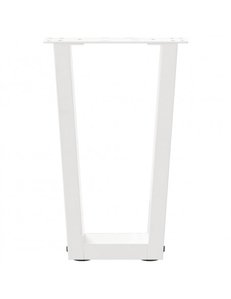 Gambe per Tavolo Pranzo a V 2 pz Bianco 38x(42-43,3)cm Acciaio
