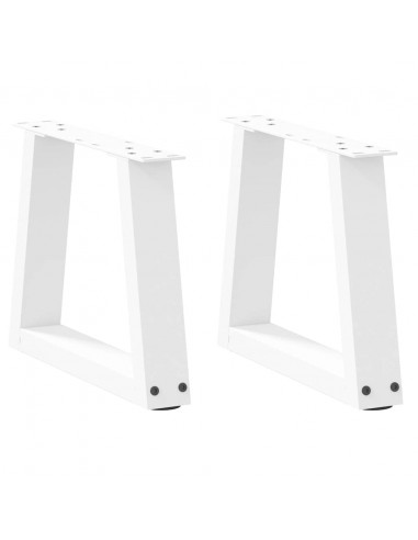 Gambe per Tavolo Pranzo a V 2 pz Bianco 30x(30-31,3)cm Acciaio