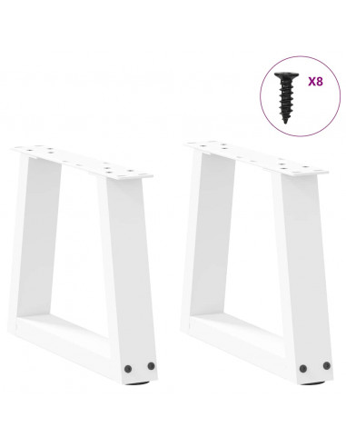 Gambe per Tavolo Pranzo a V 2 pz Bianco 30x(30-31,3)cm Acciaio