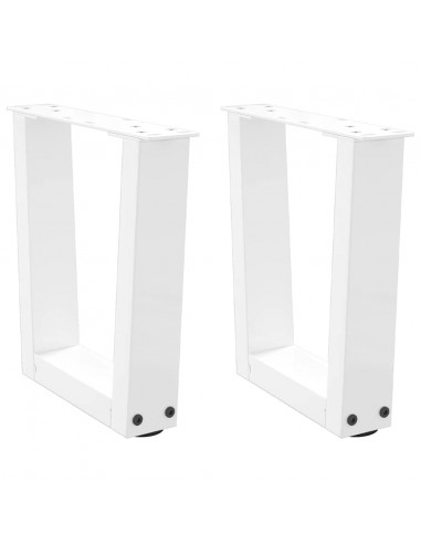 Gambe per Tavolo Pranzo a V 2 pz Bianco 30x(30-31,3)cm Acciaio