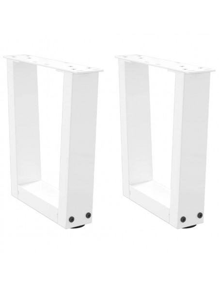 Gambe per Tavolo Pranzo a V 2 pz Bianco 30x(30-31,3)cm Acciaio