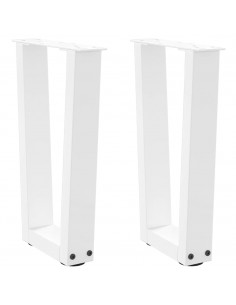 Gambe per Tavolo Pranzo a V 2 pz Bianco 28x(42-43,3)cm Acciaio
