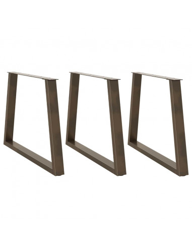 Gambe Tavolo Pranzo a V 3 pz Naturale 100x(72-73,3)cm Acciaio