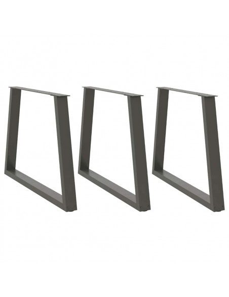 Gambe Tavolo Pranzo a V 3 pz Antracite 90x(72-73,3)cm Acciaio