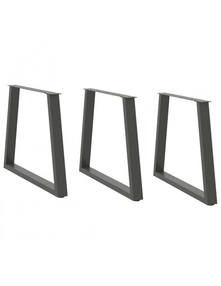 Gambe Tavolo Pranzo a V 3 pz Antracite 80x(72-73,3)cm Acciaio