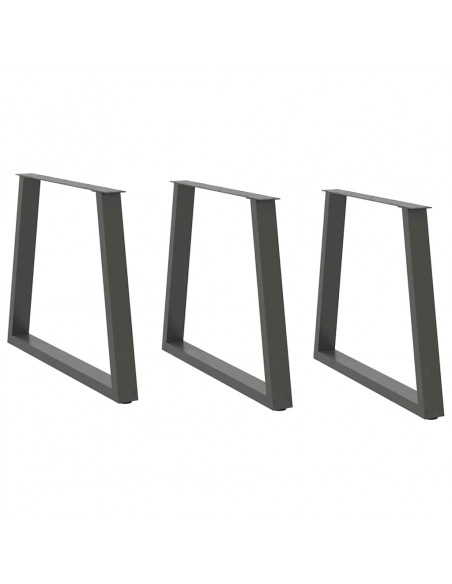 Gambe Tavolo Pranzo a V 3 pz Antracite 70x(72-73,3)cm Acciaio