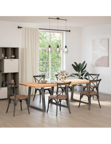 Gambe Tavolo Pranzo a V 3 pz Antracite 100x(72-73,3)cm Acciaio