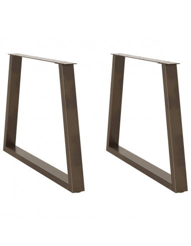 Gambe Tavolo Pranzo a V 2 pz Naturale 100x(72-73,3)cm Acciaio
