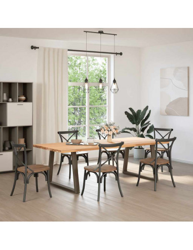 Gambe Tavolo Pranzo a V 2 pz Naturale 100x(72-73,3)cm Acciaio