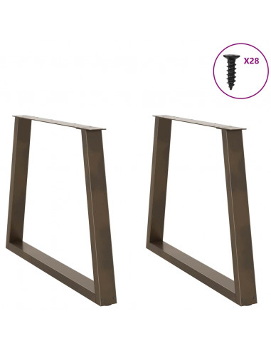 Gambe Tavolo Pranzo a V 2 pz Naturale 100x(72-73,3)cm Acciaio
