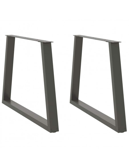 Gambe Tavolo Pranzo a V 2 pz Antracite 90x(72-73,3)cm Acciaio