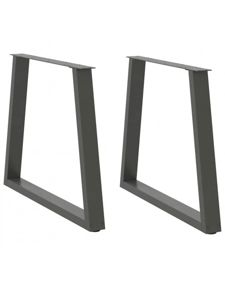 Gambe Tavolo Pranzo a V 2 pz Antracite 80x(72-73,3)cm Acciaio