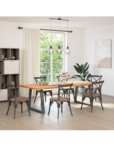 Gambe Tavolo Pranzo a V 2 pz Antracite 70x(72-73,3)cm Acciaio