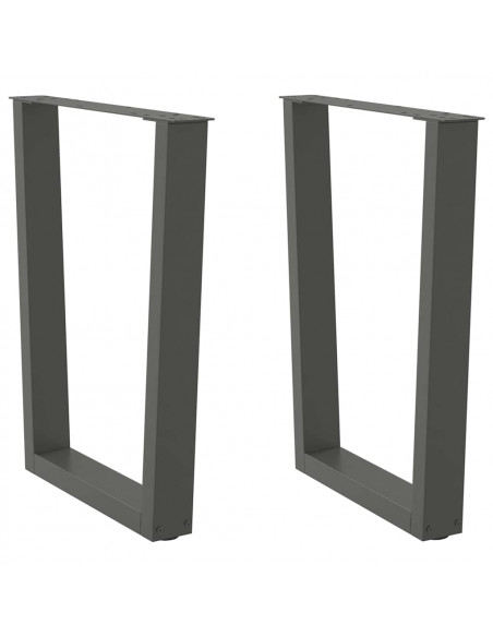 Gambe Tavolo Pranzo a V 2 pz Antracite 70x(72-73,3)cm Acciaio
