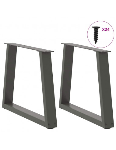 Gambe Tavolo Pranzo a V 2 pz Antracite 70x(42-43,3)cm Acciaio