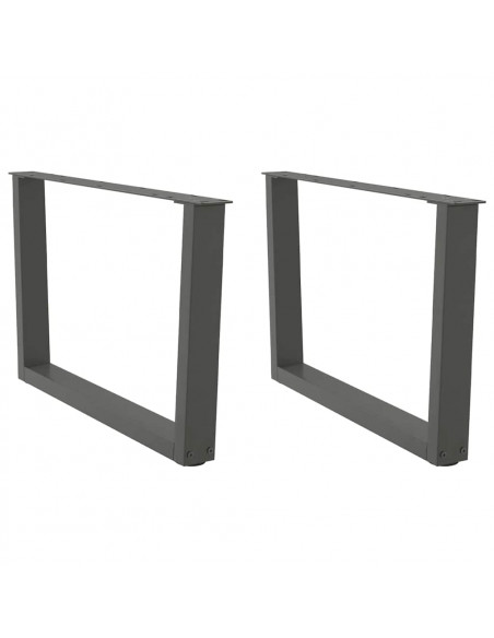 Gambe Tavolo Pranzo a V 2 pz Antracite 70x(42-43,3)cm Acciaio