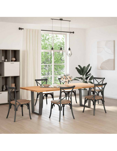 Gambe Tavolo Pranzo a V 2 pz Antracite 70x(42-43,3)cm Acciaio