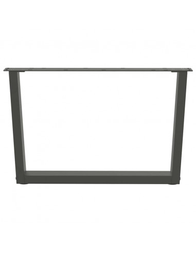 Gambe Tavolo Pranzo a V 2 pz Antracite 70x(42-43,3)cm Acciaio