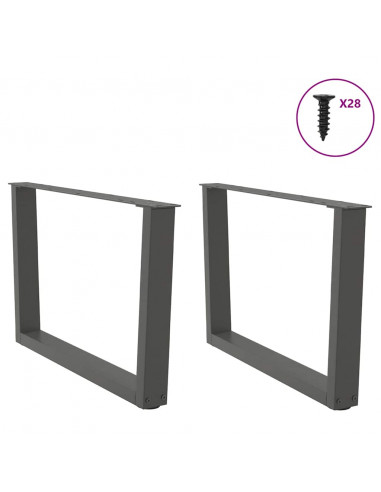 Gambe Tavolo Pranzo a V 2 pz Antracite 70x(42-43,3)cm Acciaio