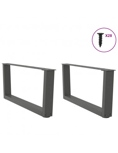 Gambe Tavolo Pranzo a V 2 pz Antracite 70x(30-31,3)cm Acciaio