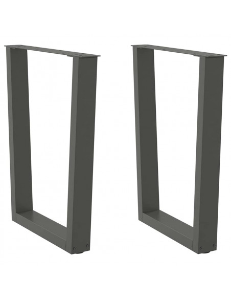 Gambe Tavolo Pranzo a V 2 pz Antracite 60x(72-73,3)cm Acciaio