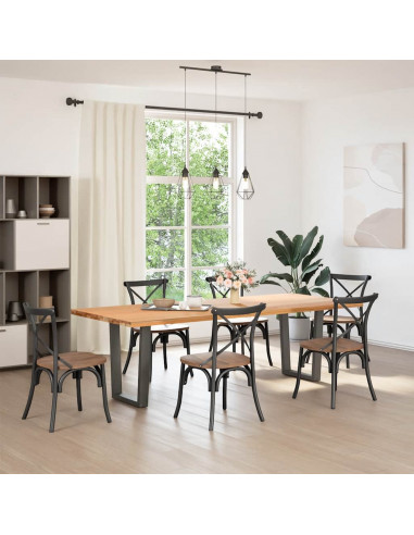 Gambe Tavolo Pranzo a V 2 pz Antracite 60x(72-73,3)cm Acciaio