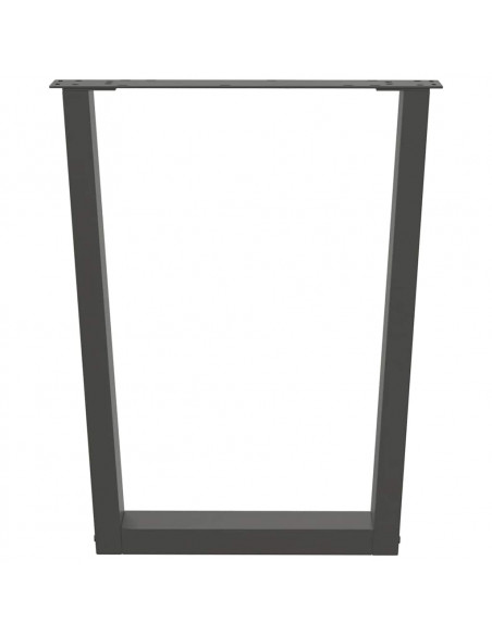 Gambe Tavolo Pranzo a V 2 pz Antracite 60x(72-73,3)cm Acciaio