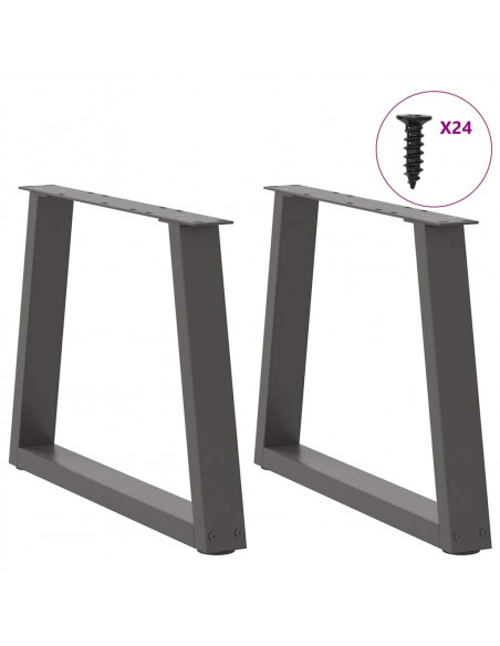 Gambe Tavolo Pranzo a V 2 pz Antracite 60x(42-43,3)cm Acciaio