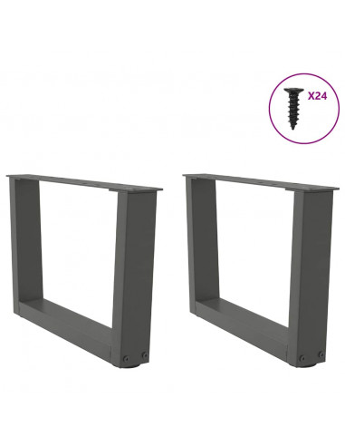 Gambe Tavolo Pranzo a V 2 pz Antracite 60x(30-31,3)cm Acciaio