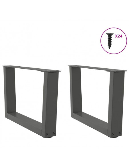 Gambe Tavolo Pranzo a V 2 pz Antracite 60x(30-31,3)cm Acciaio