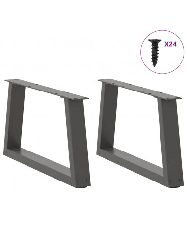 Gambe Tavolo Pranzo a V 2 pz Antracite 60x(30-31,3)cm Acciaio