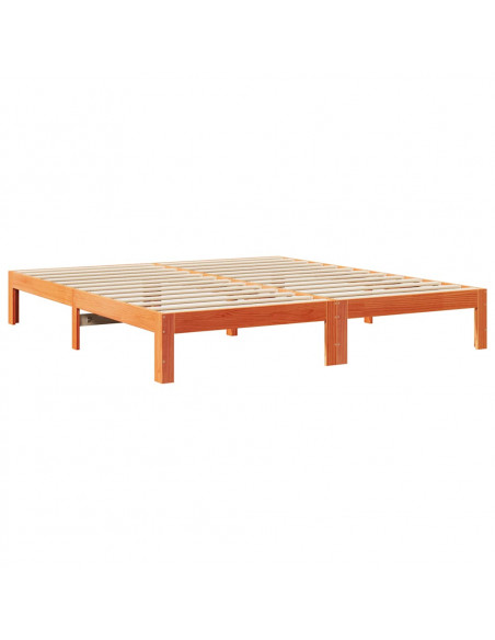 Giroletto senza Materasso Marrone Cera 160x200 cm Legno di Pino