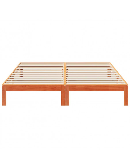 Giroletto senza Materasso Marrone Cera 160x200 cm Legno di Pino