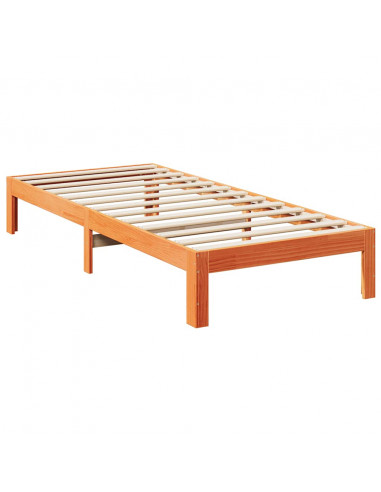 Letto senza Materasso Marrone Cera 80x200 cm Legno di Pino
