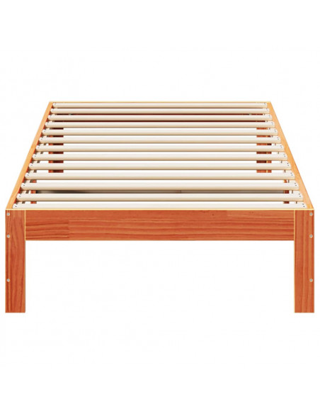 Letto senza Materasso Marrone Cera 80x200 cm Legno di Pino