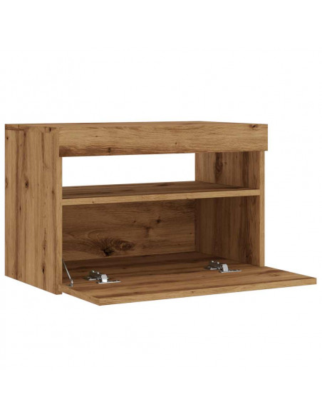 Mobile Porta TV con LED Artigianale 60x35x40 cm Multistrato