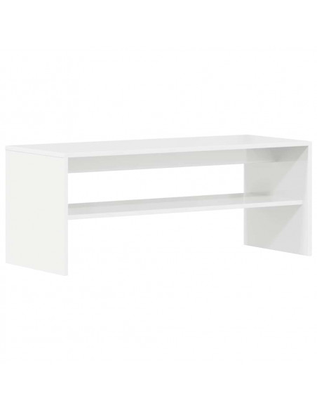 Mobile Porta TV Bianco Lucido 100x40x40 cm in Legno Multistrato