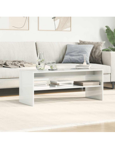 Mobile Porta TV Bianco Lucido 100x40x40 cm in Legno Multistrato