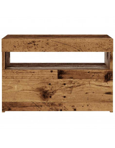 Mobile Porta TV con LED Legno Antico 60x35x40 cm Multistrato