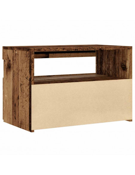 Mobile Porta TV con LED Legno Antico 60x35x40 cm Multistrato
