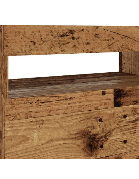 Mobile Porta TV con LED Legno Antico 60x35x40 cm Multistrato