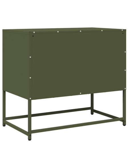 Mobile TV Verde Oliva 68x39x60,5cm in Acciaio Laminato a Freddo