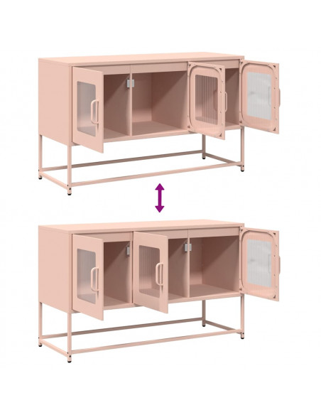 Mobile TV Rosa 100,5x39x60,5 cm in Acciaio Laminato a Freddo