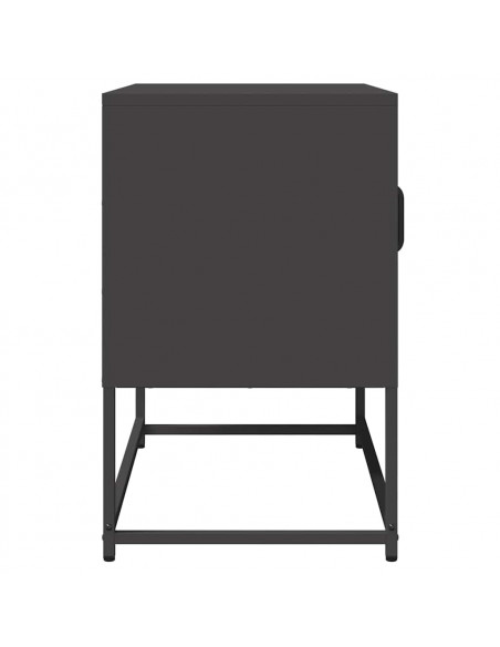 Mobile TV Nero 68x39x60,5 cm in Acciaio Laminato a Freddo